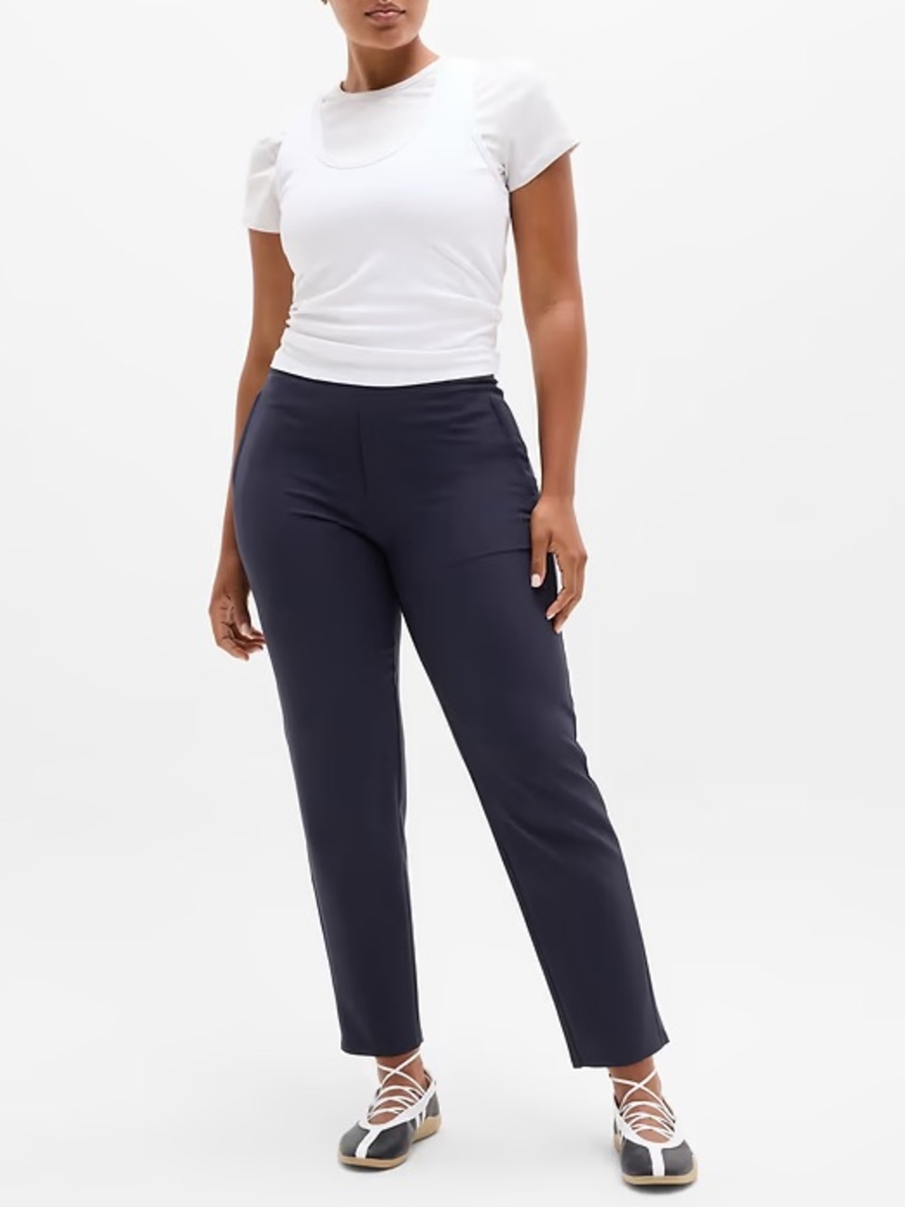 NWT Athleta Endless High Rise Pant Navy Blue Women’s 6 Petite 6P Stretch Ankle